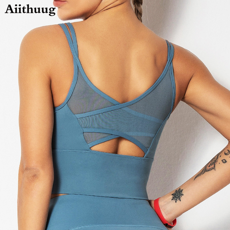 Crossfit Yoga - Aiithuug โยคะฟิตเนสเสื้อวิ่งเสื้อกีฬา Bras ออกกำลังกาย Crop Top